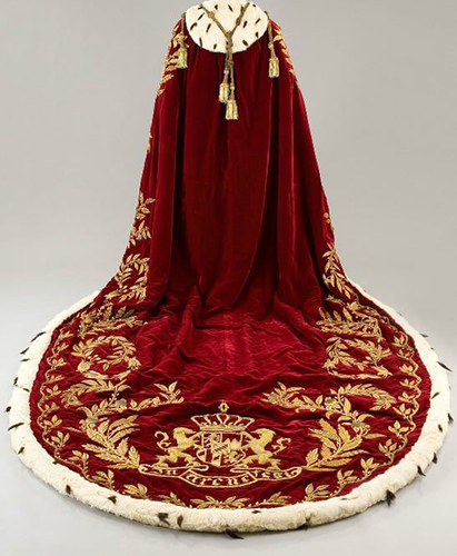 British monarch's coronation robe: crimson surcoat