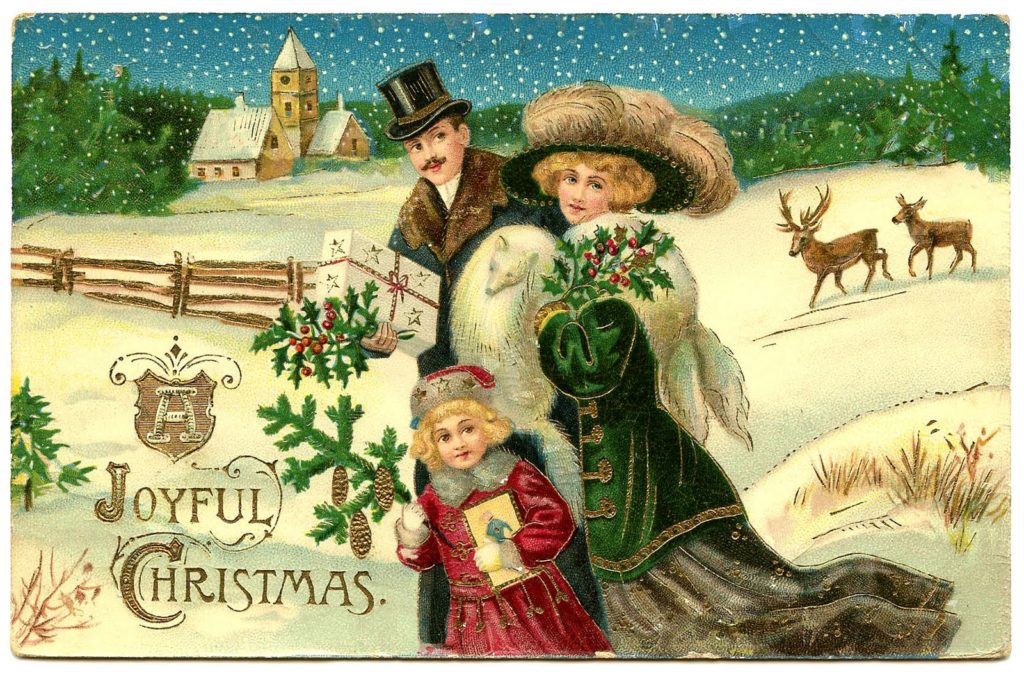 A Joyful Christmas - Victorian Christmas Card