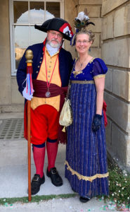 Syrie with the Master of Ceremonies at Jane Austen Festival Bath