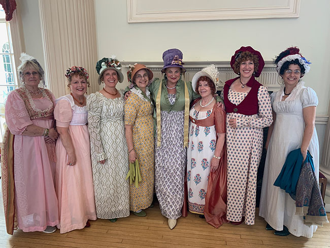 tour group ladies in Regency garb