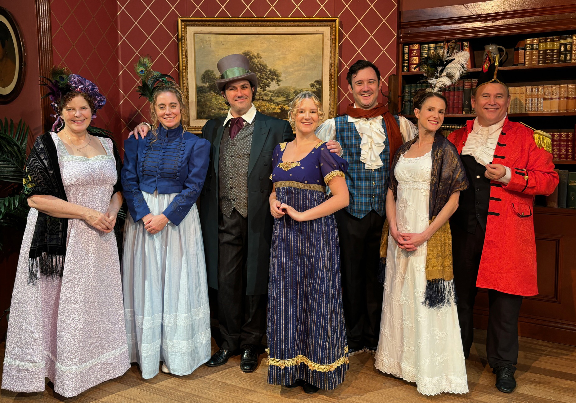 The cast of Jane Austen in 89 Minutes in its world premiere production at Theatre 40 in Beverly Hills, California.