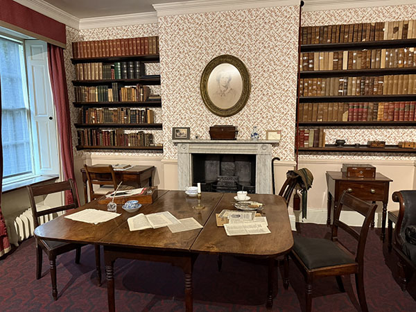 Charlotte Bronte and her sisters Emily and Anne wrote all their famous novels sitting at this table at Haworth parsonage.