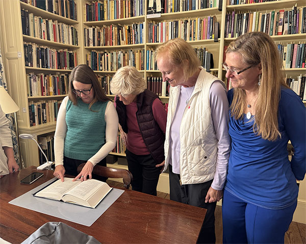 Private tour of library with Katie Childs, Jeanne Talbot, and Erna Arnesen